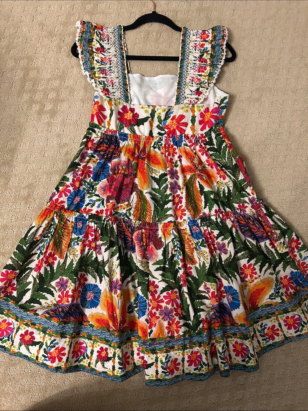 NWT FARM Rio Off-White Tropical Yard Sleeveless Mini Dress, Medium - Picture 7 of 9
